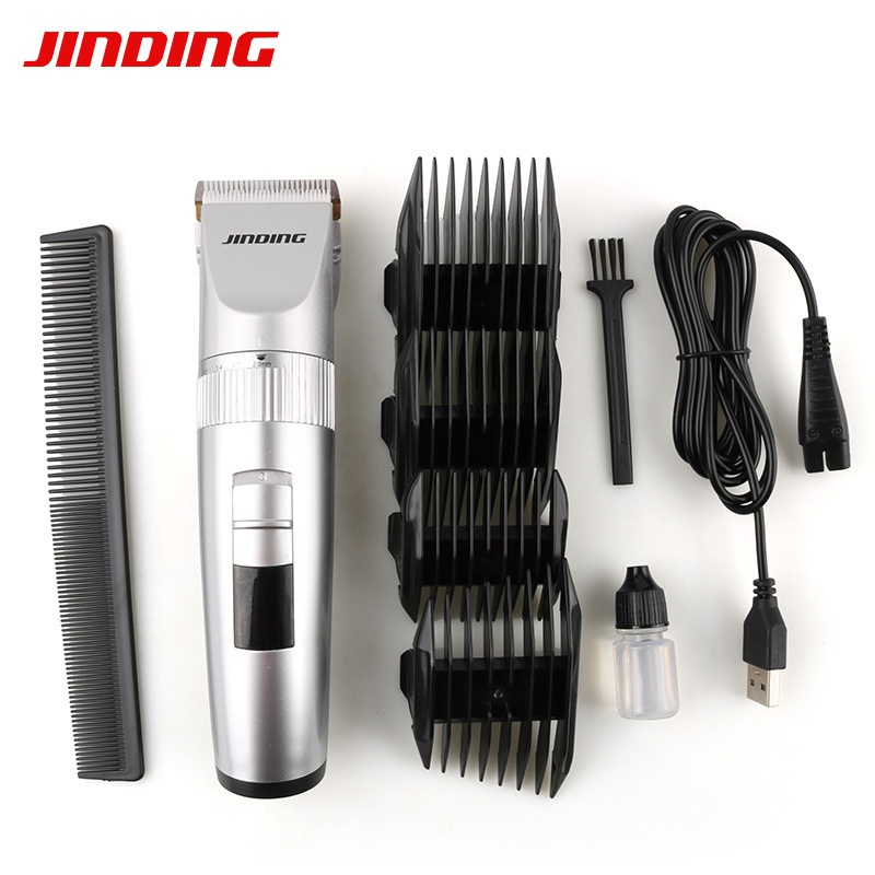 Jinding profesional cortapelos cortador de pelo de cerámica cabeza de afeitar Clipper batería de litio recargable adulto niños tijeras de peluquero hogar