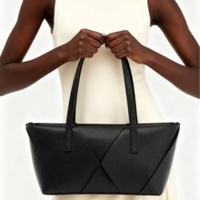 简约托特包大容量2025新款时尚洋气单肩包通勤包今年流行拼接女包