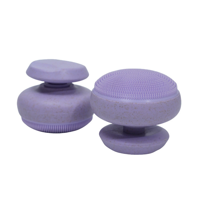 Фиолетовый силиконовый массажер для лица, exfoliating brush для купания с мягкой щетиной