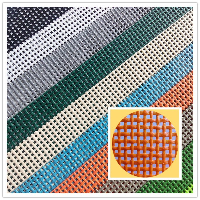1300D机织250克14X14针彩色网格布耐撕破抗睛静电pvc网布料涤纶网