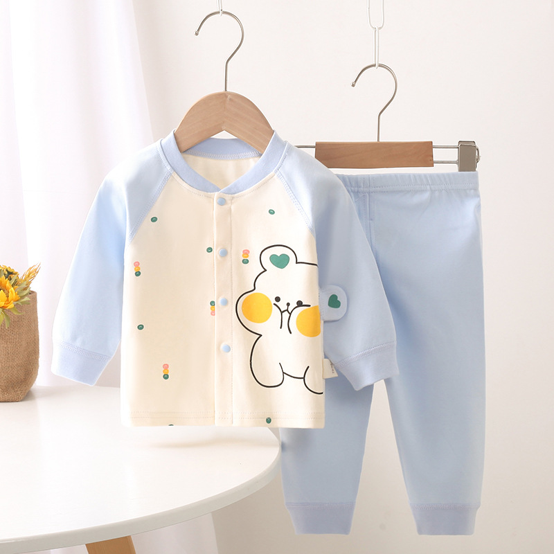 Baby Cartoon Thermal Underwear Set, Children's Seamless Long-Sleeve Home Wear, All-Season Warm Clothing for Girls