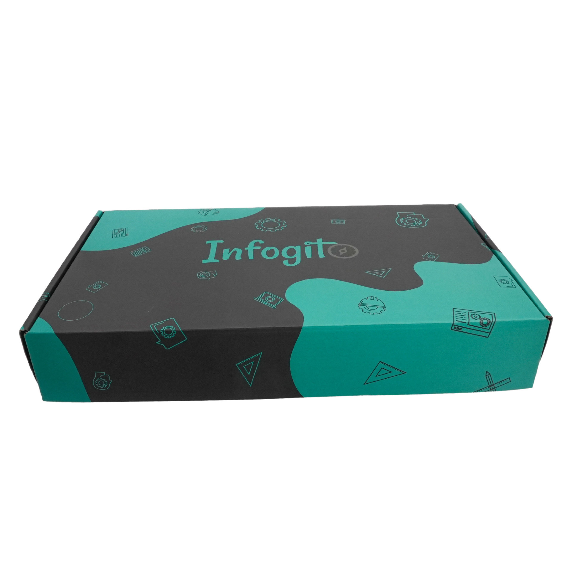 黑色简约飞机盒包装