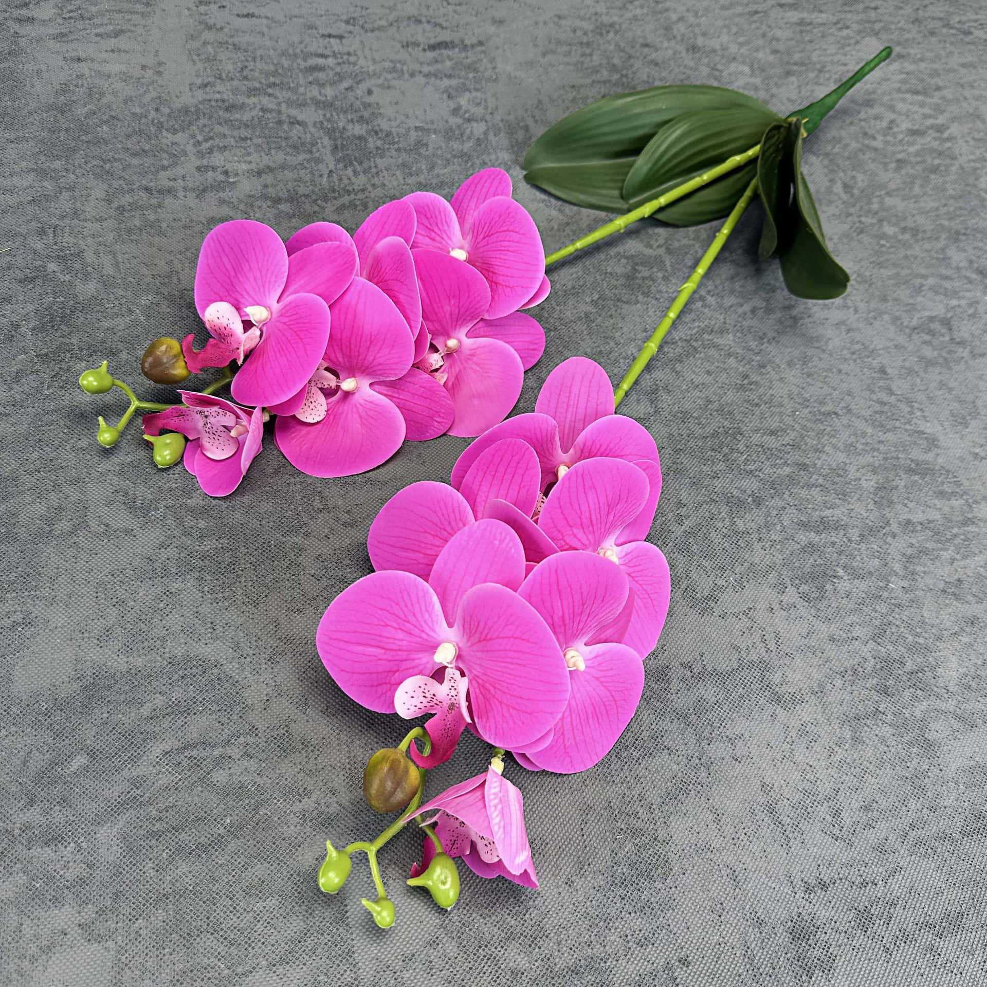 Simulación de 2 horquillas 12 mariposa orquídea PU sensación de flores falsas decoración del hogar decoración de boda props orquídea adornos al por mayor