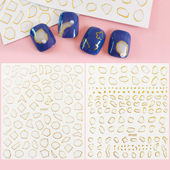 Star of David Japanese-style nail sticker with gold geometric butterfly knot irregular pattern nail sticker wholesale