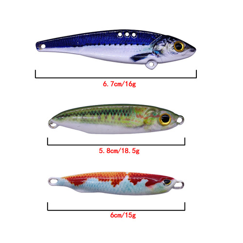 Simulated 3D printed lure bait, laser blue knife, small iron plate, falling lead fish, sinking water, long-distance casting, fishing for perch, new model