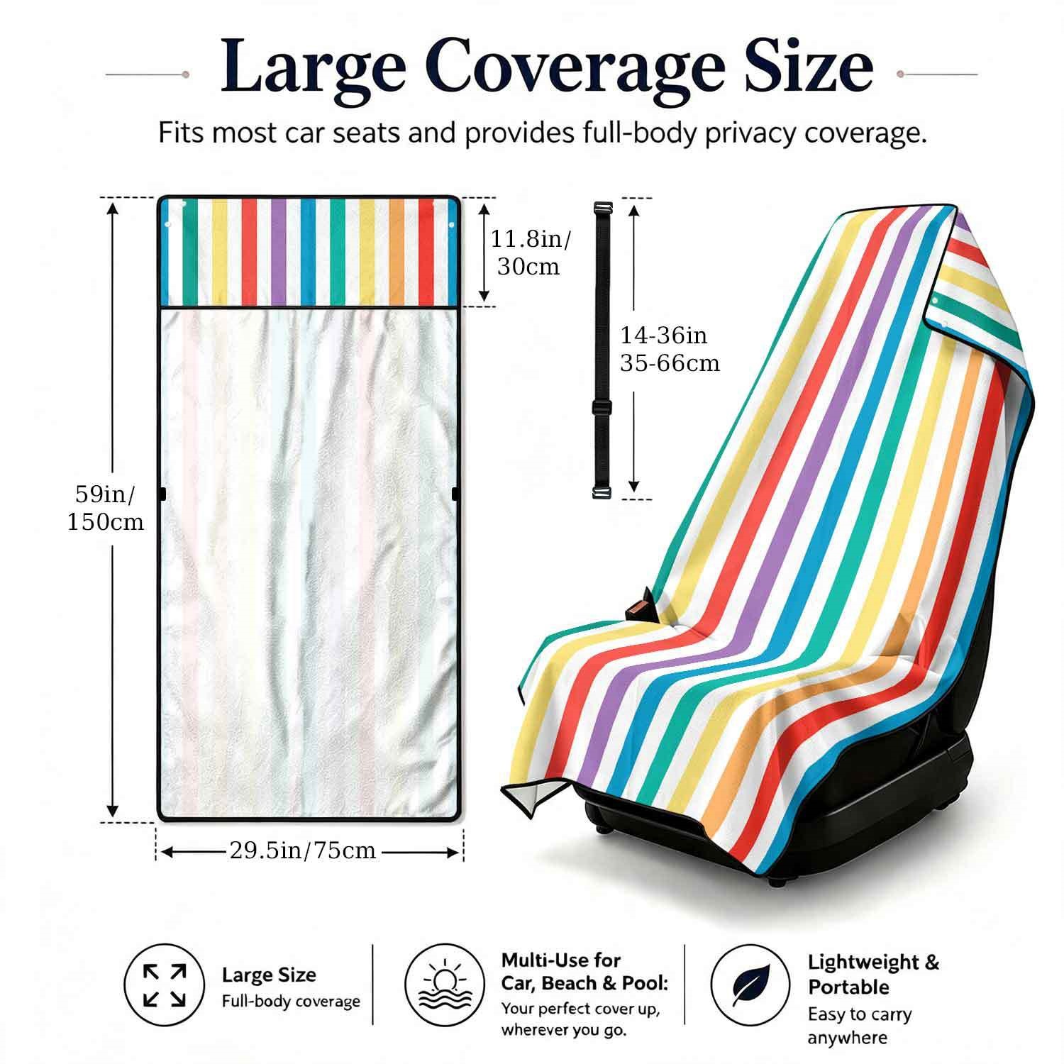 Geometric Bath Towel Car Seat Cover 2-in-1 Microfiber Outdoor Beach Car Dual-Use Universal Seat Cushion