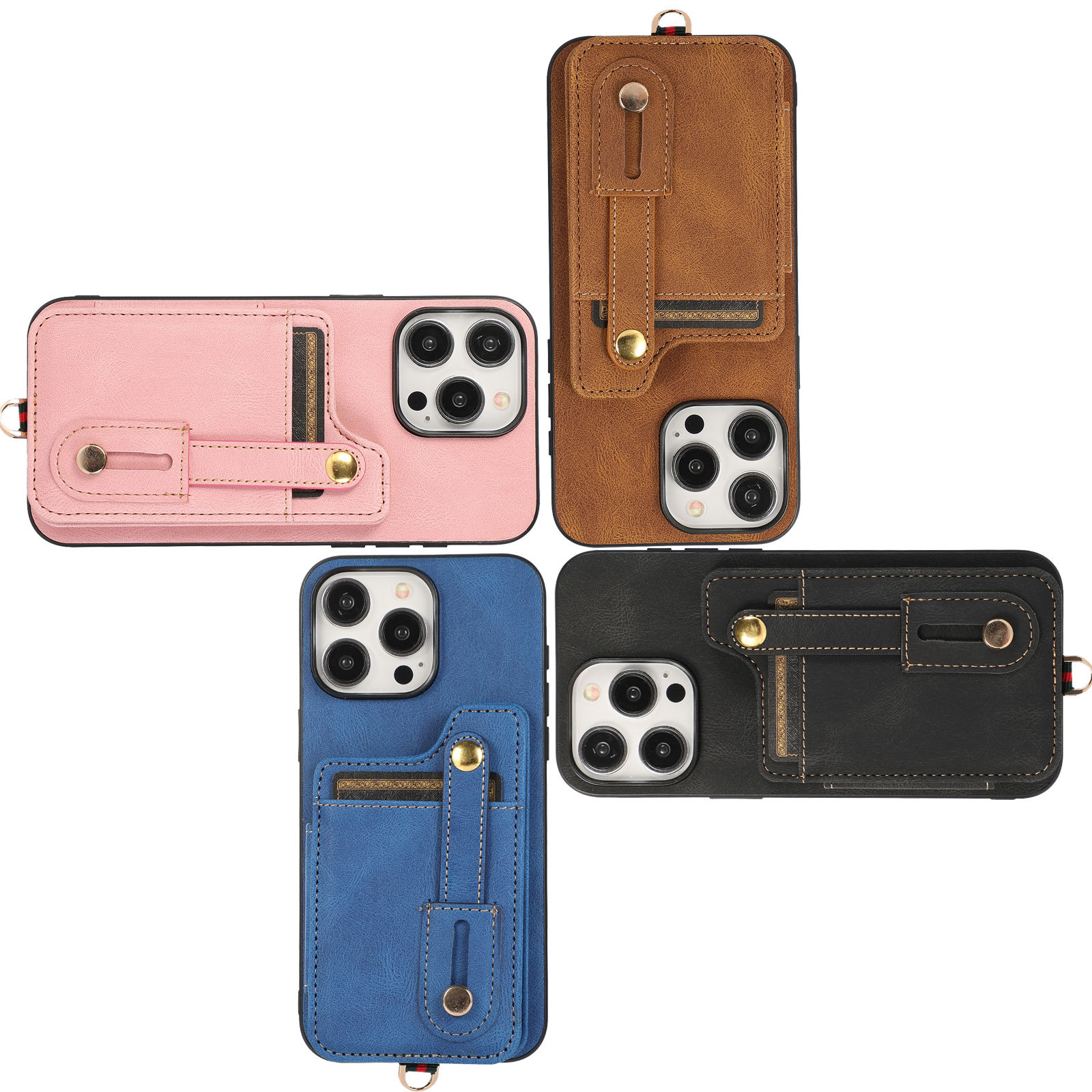 Adequado para bolsa antirroubo para iPhone 15 Pro, inserção de cartão em forma de U para Samsung S23, carteira com abertura esquerda e direita,_voghion.com