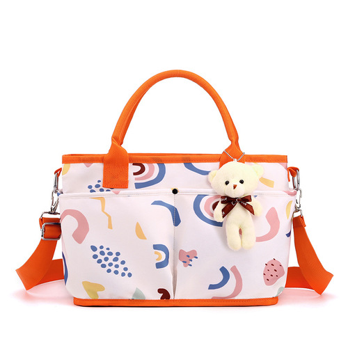New printed mommy bag, large-capacity portable maternity bag, multi-functional shoulder diagonal bottle bag, stroller bag