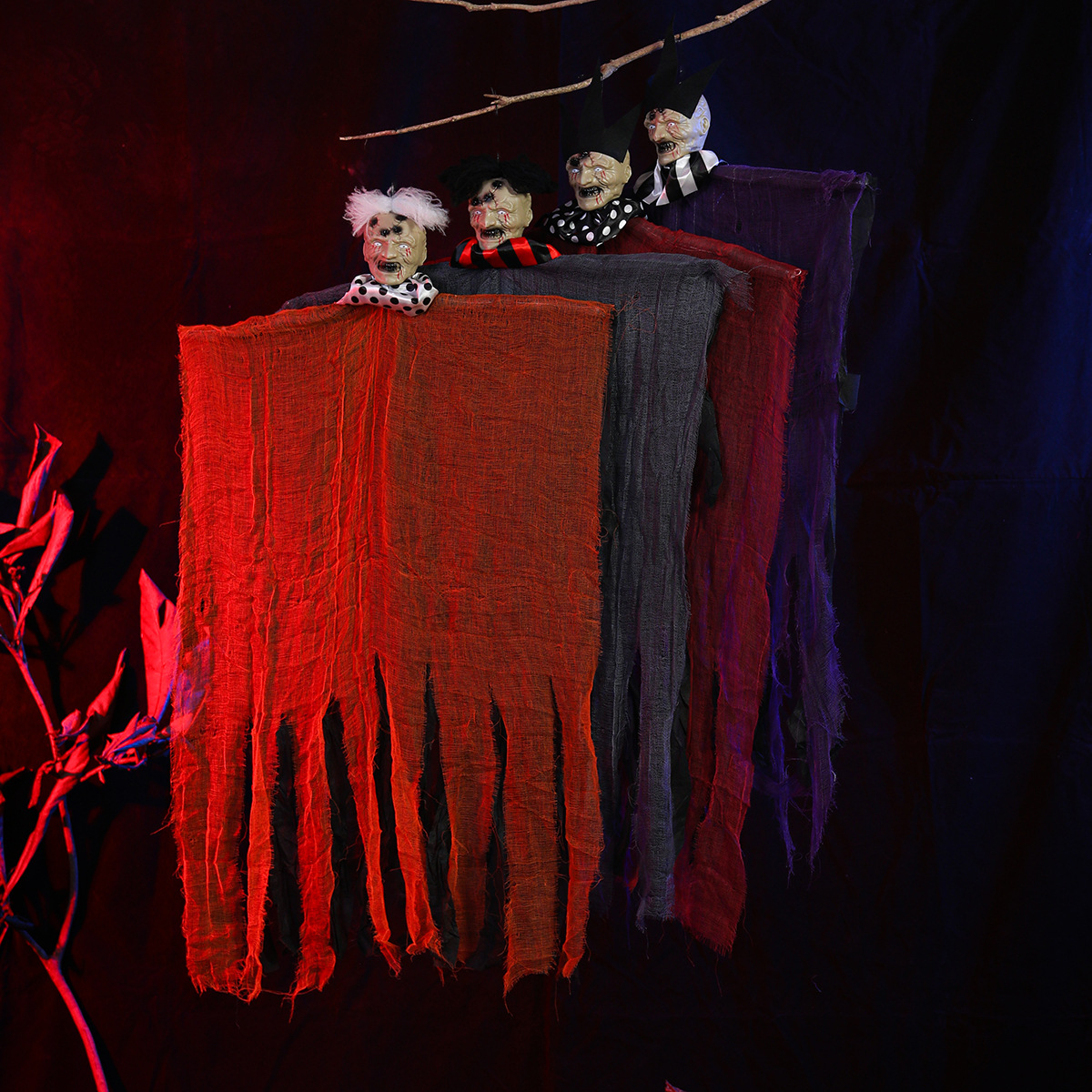 Accesorios de decoración de Halloween transfronterizos con capucha, fantasma colgante, casa encantada, habitación secreta, fiesta del festival de fantasmas, colgante de diablillo complicado