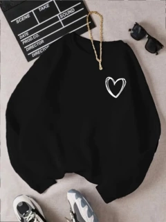 R 15759 Valentine's Day Heart Print Hoodie 情人节卫衣