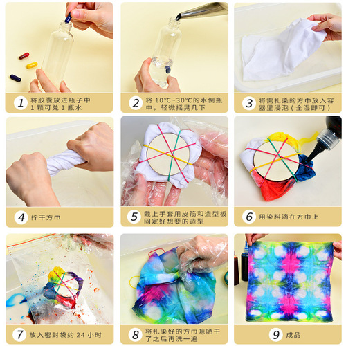 Plant dyeing tools, grass and wood dyeing, tie-dyeing, clamping templates, blue dye materials, heart-shaped five-pointed stars, rubber bands