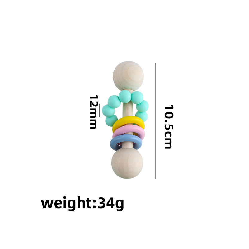 Nuevos juguetes creativos para niños de goma de madera para bebés agarrar mano de agitación de perlas de molar para bebés ejercicio interactivo varilla