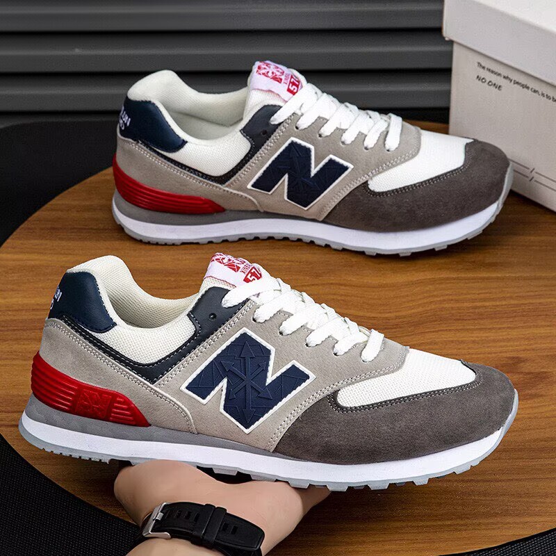 New Balance Men's Shoes Genuine Wear-Resistant Casual Fashion Sneakers 574 Trendy Student Couple Versatile Running Shoes