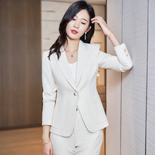 白色西装套装女秋冬款长袖酒店经理珠宝店气质OL工作服正装职业装