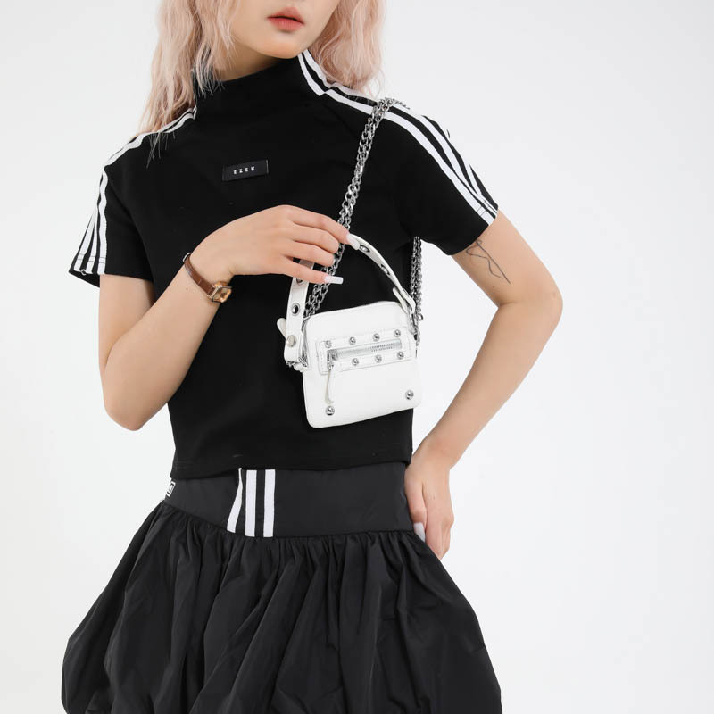 Bolso de cadena de textura transfronteriza 2025 nuevo bolso de mano con remache personalizado bolso de hombro mini patrón de lichi bolso de mensajero mujer