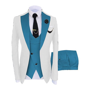 European and American Suits Men's Three-Piece Suit Business Banquet Host Clothing Groomsmen Clothing 2025 New Wholesale