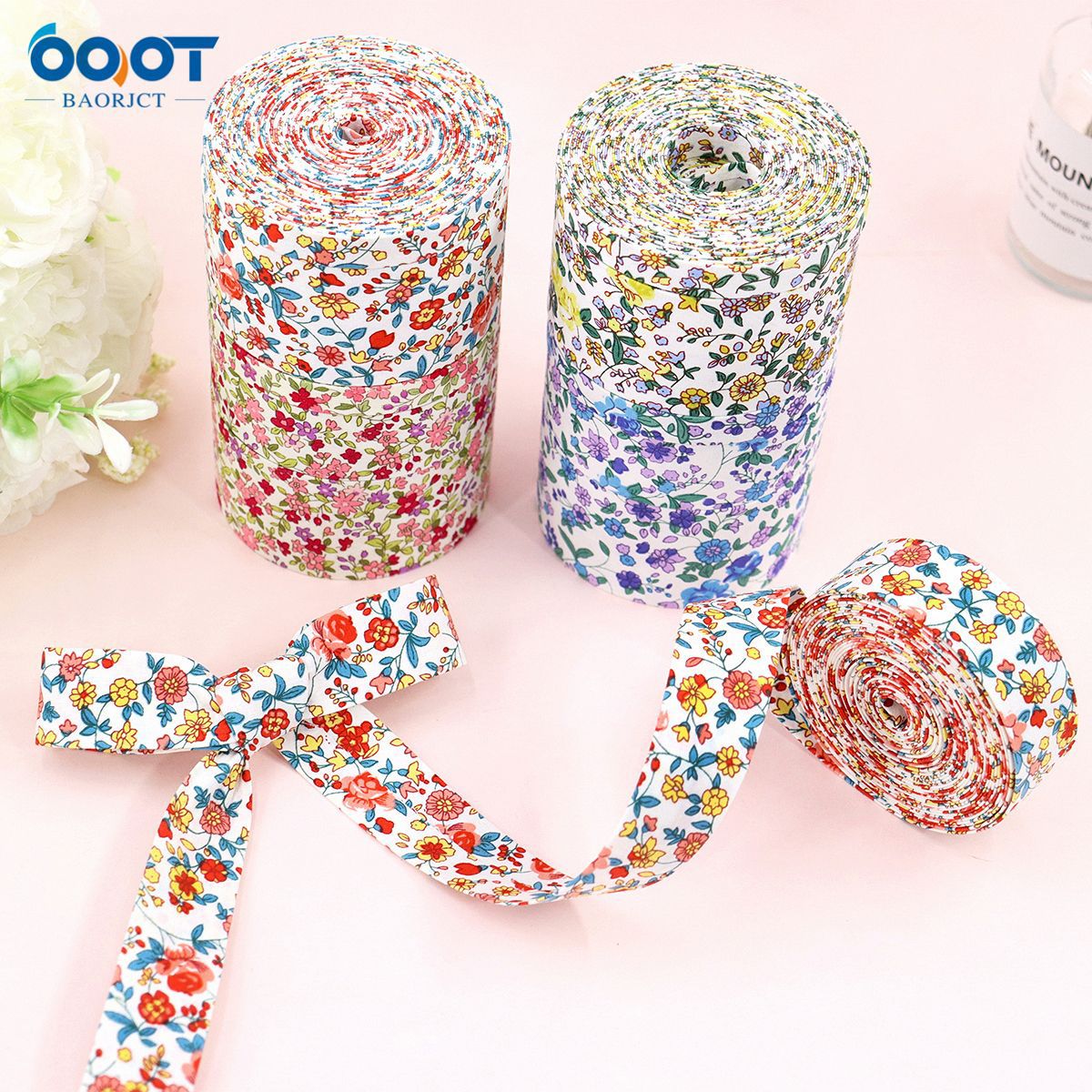 10g Weight Gift Wrapping Supplies Event & Party Supplies Ribbon Jewelry Making Type 1 Piece Quantity Casual Occasion Polyester Material Ditsy Floral Pattern Cute Style 1 Piece Polyester Ribbon Casual Cute Ditsy Floral 15