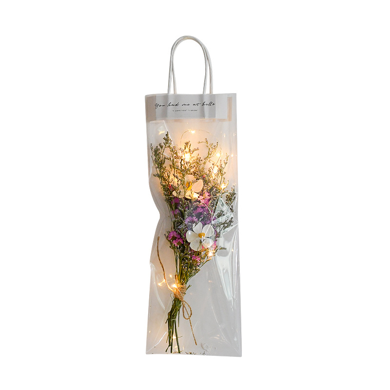 INS Internet celebridad flor bolso transparente floral simple Rosa bolsa de regalo PVC ramo bolsa de embalaje de plástico