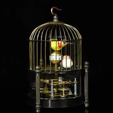 金属铁艺鸟笼工艺品旧藏做旧圆双鸟笼机械铜表家居摆件创意礼品