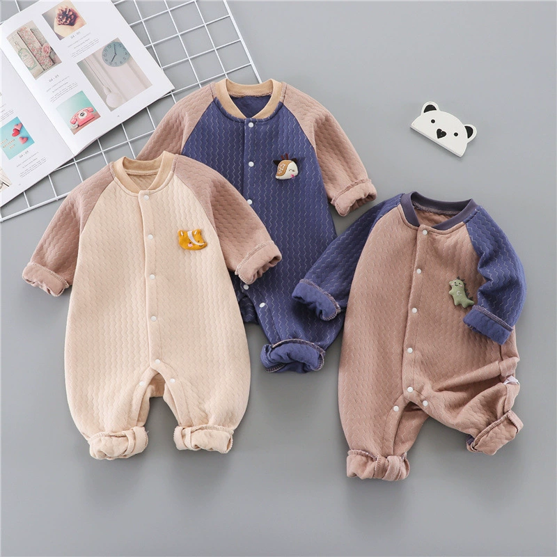 Demi-season children's bodysuit for new born, long-sleeve, cute keep warm spring overall for baby, internet celebrity