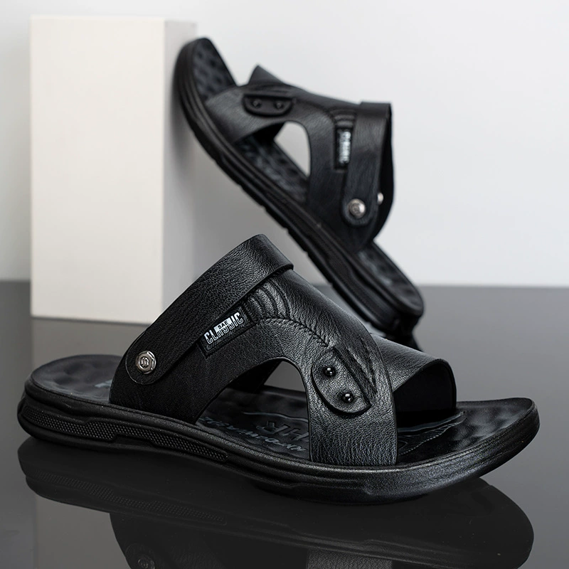 Носить сандалии на улице Мужская повседневная летняя новая водонепроницаемая нескользящая мягкая подошва для вождения пляжная обувь двойного назначения мужские сандалии