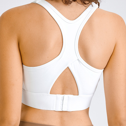Dropshipping new high-intensity shock-absorbing sports bra, push-up button, hollow back, fitness yoga bra