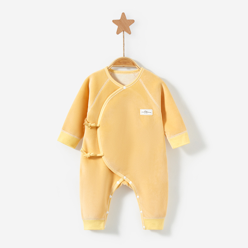 Ropa para bebés recién nacidos para primavera, otoño e invierno, pelele estilo monje con forro polar para recién nacidos, capa base para niños y niñas, traje de una pieza cálido, ropa de otoño para bebés.