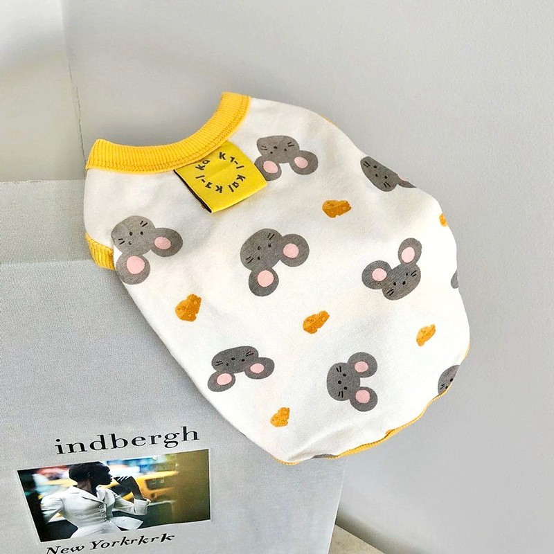 Nueva primavera y verano cachorro lindo pequeño animal mochila chaleco mochila ropa de dos patas gato lindo ropa para mascotas