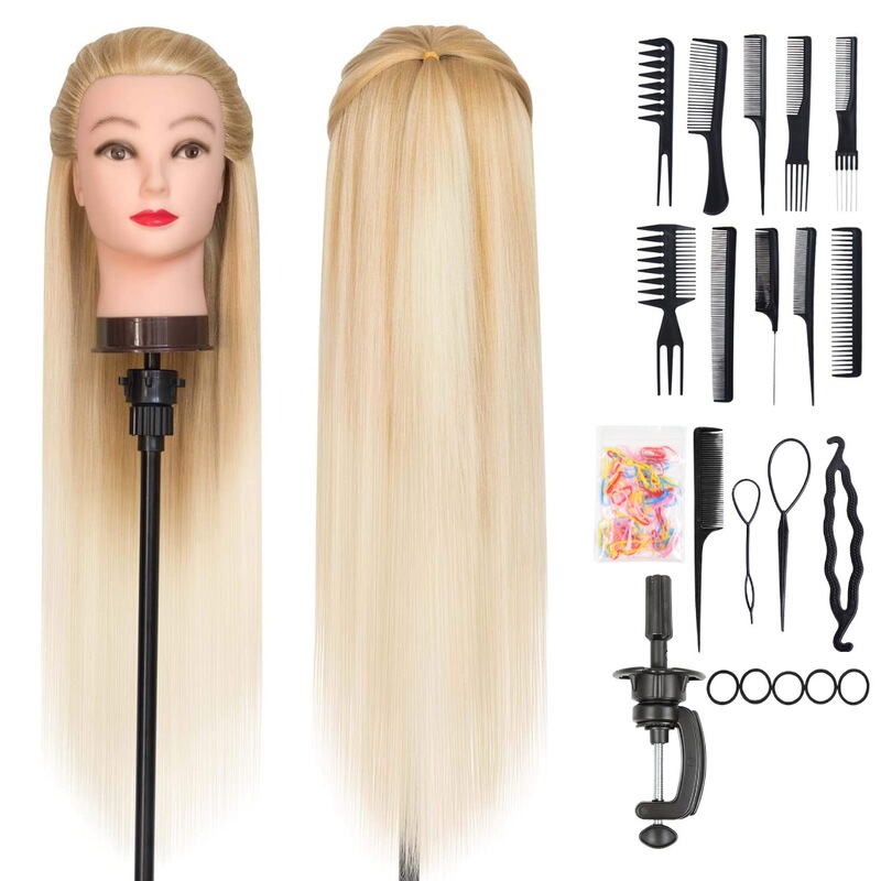 High-Temperature Fiber Wig Mannequin Head 28inch Invisible Halo Styling Head Model, Special Training Head for Hairdressing Instruction High-Temperature Fiber Wig Mannequin Head 28inch Invisible Halo Styling Head Model, Special Training Head for Hairdressing Instruction