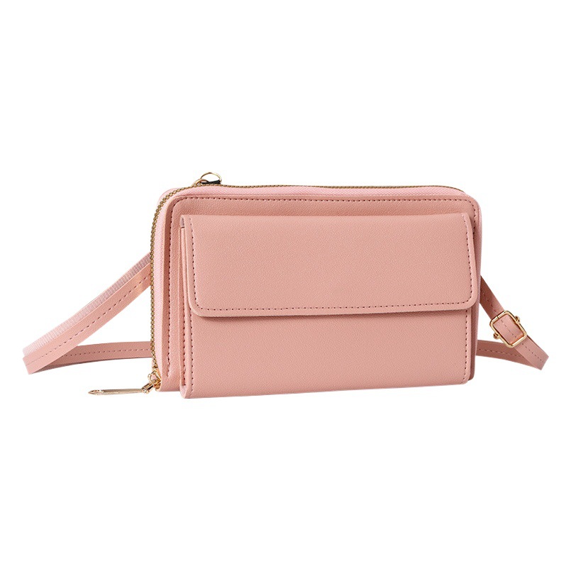 2023 nueva pantalla táctil bolso del teléfono móvil de las mujeres de estilo coreano multi-funcional de gran capacidad crossbody bolsa de moda cremallera billetera horizontal