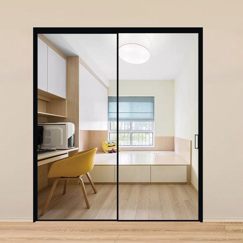 Sliding door kitchen Partition door balcony Glass Sliding door Aluminum and titanium Magnesium alloy bathroom Glass Partition door