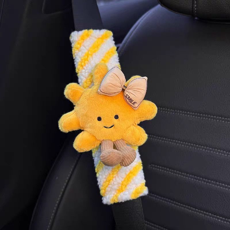 Soft and comfortable car seatbelt shoulder pad, cute sunflower car interior decoration, seatbelt protective cover