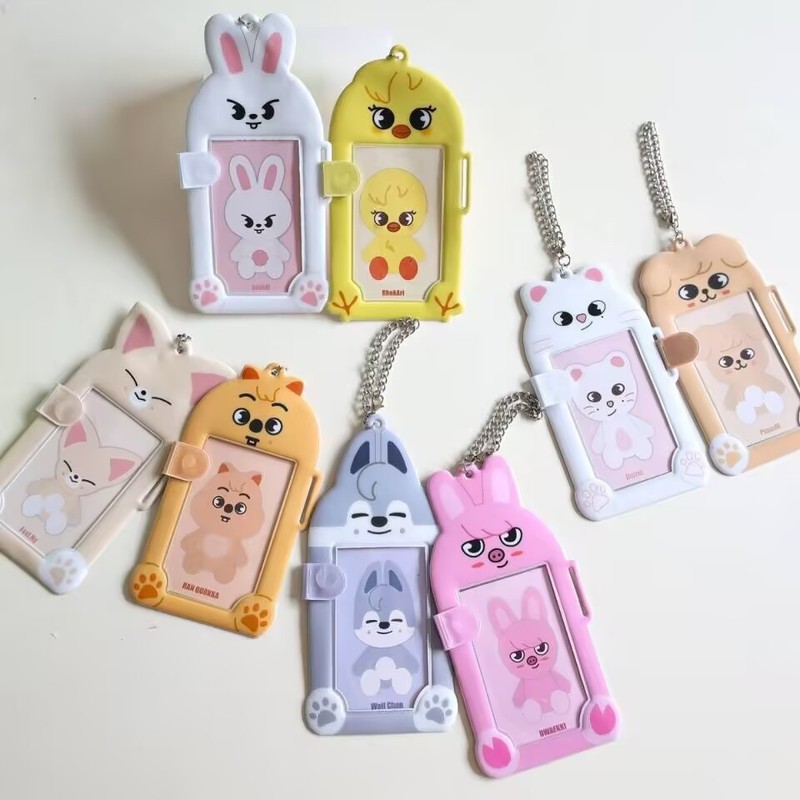 skzoo デイリーウィークリー Doudou アイ磁気カードホルダー Li Longfu 手をつなぐ動物プラスチック PVC ID カードホルダーフォトカード収集|undefined