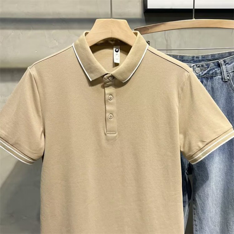 Camisas de manga corta con solapa, camisetas de verano de moda para hombres, camisetas coreanas delgadas, nuevas camisetas de polo de estilo universal.