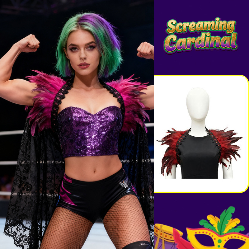 Amazon plumas mantel luchador show traje gladiador vestido estilo vikingo carnaval antiguo abrigo aristocrático TK