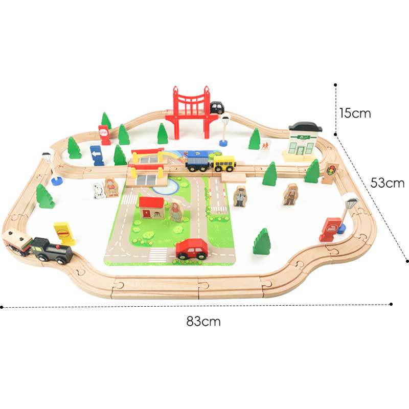 Tren eléctrico de madera Thomas transfronterizo, serie de montaje compatible con juguetes de escena, regalo educativo