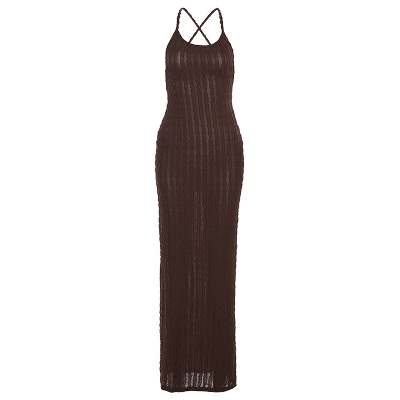 Women's Elegant Strappy Solid Color Dress