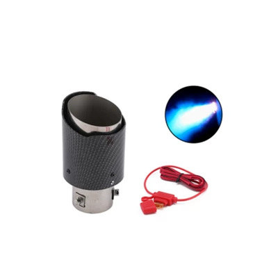 Led Light Stainless Steel Exhaust – Exhaust pipe - straight-edge-blue-light