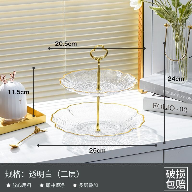 Mesa de té de sala de estar multi-capa de platos de frutas con dulces en la recepción de platos de bocadillos salón de belleza refrigerios de frutas decoración image 11