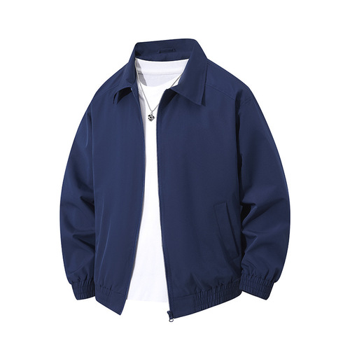 Best Selling American Retro Jacket for Men - Spring and Autumn Season Loose Casual Simple Collar Solid Color Jacket for Men
