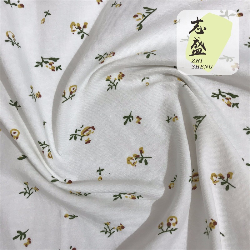 纯棉32s棉拉架面料 连衣裙 童装针织活性印花布厂家直销