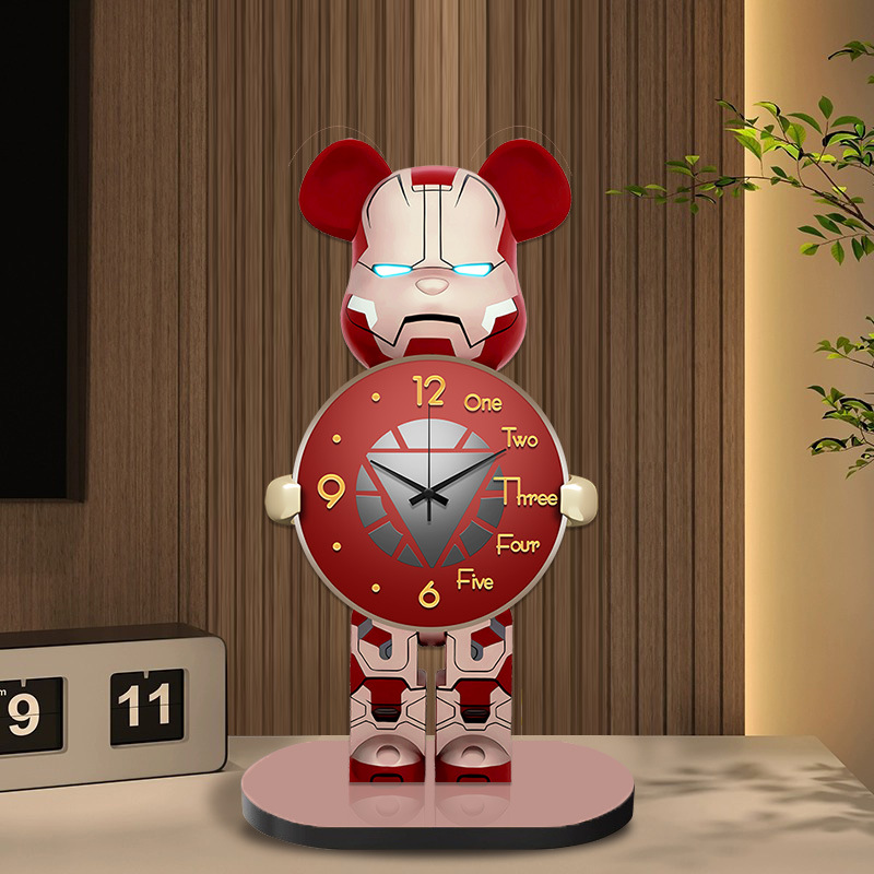 Violent Bear Internet Celebrity Desk Clock Desktop Living Room Home Desktop Clock Fashion Sitting Clock Home Accessories Clock Pendulum