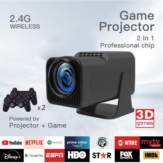 Proyector de consola de juegos transfronterizo HY320 con mango Proyector HY320MAX H713p Android 4K HD