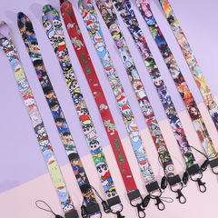 Phone Lanyard Cartoon Cute Pendant Wide Flat Woven Strap Lanyard Decor Keychain Badge Holder Case Necklace Lanyard Wholesale