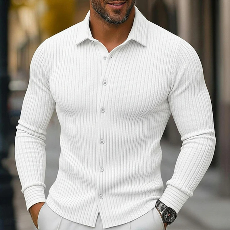 Amazon Men's Shiny Retro Disco Long Sleeve Shirt Cross-Border Trade Casual Men's Long Sleeve Top