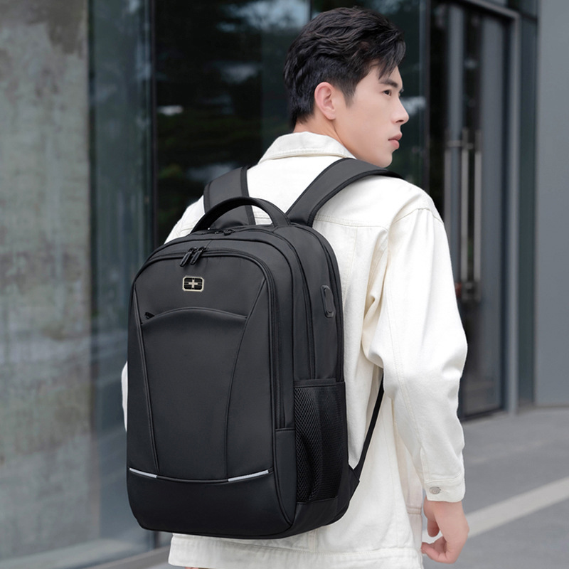 瑞士双肩包男包大容量商务旅行电脑包防盗初中生高中书包休闲背包