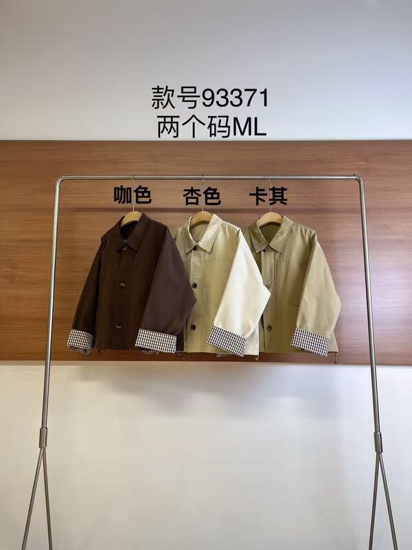 韩系高级感宽松休闲风翻领风衣外套女2025早秋新款格纹拼接上衣潮|undefined