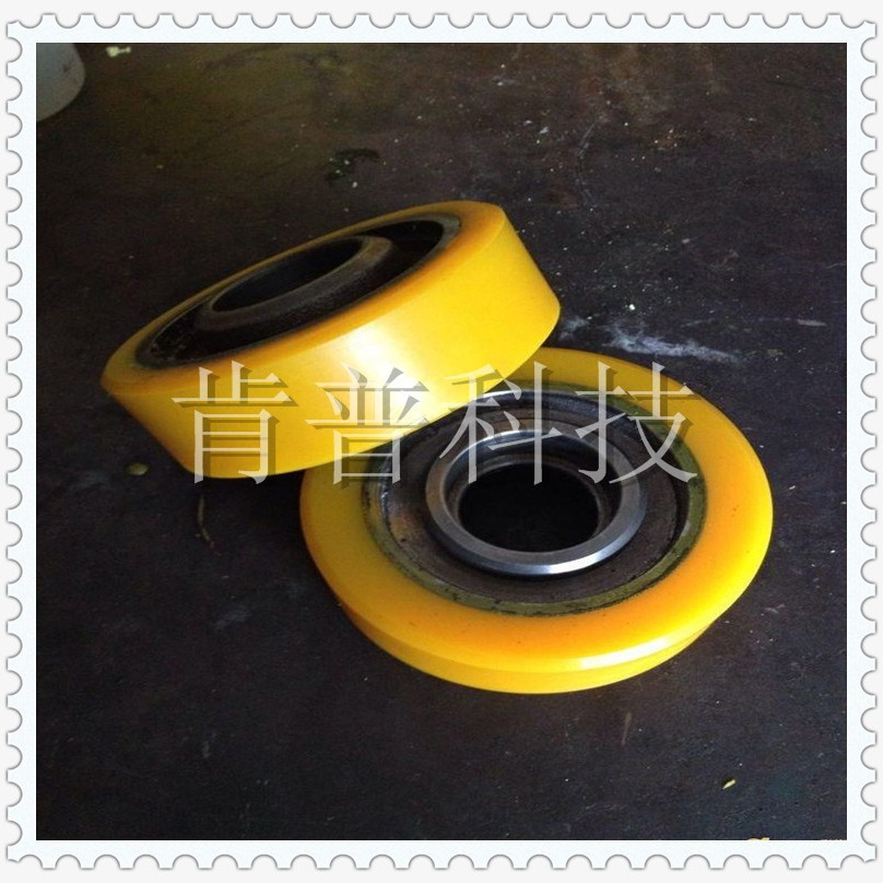 CPU弹性体脚轮  叉车包胶轮部件 vulkocell包胶轮