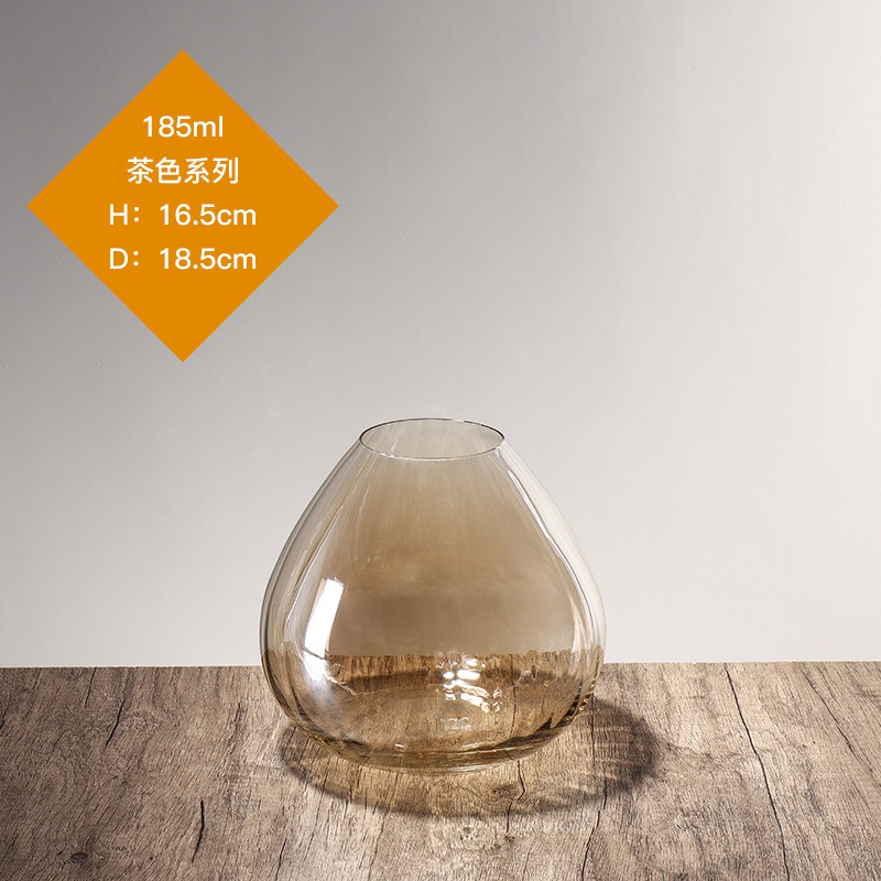 Lex sin plomo cristal vasos grandes estilo europeo simple viento transparente alta permeabilidad sala de estar hidropónica decoración de flores secas