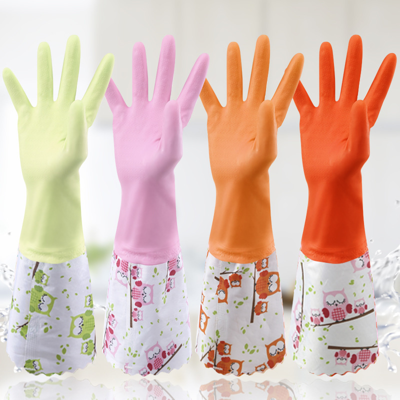 Hogar Polar-forrado de impresión de látex alargado guantes de goma al por mayor